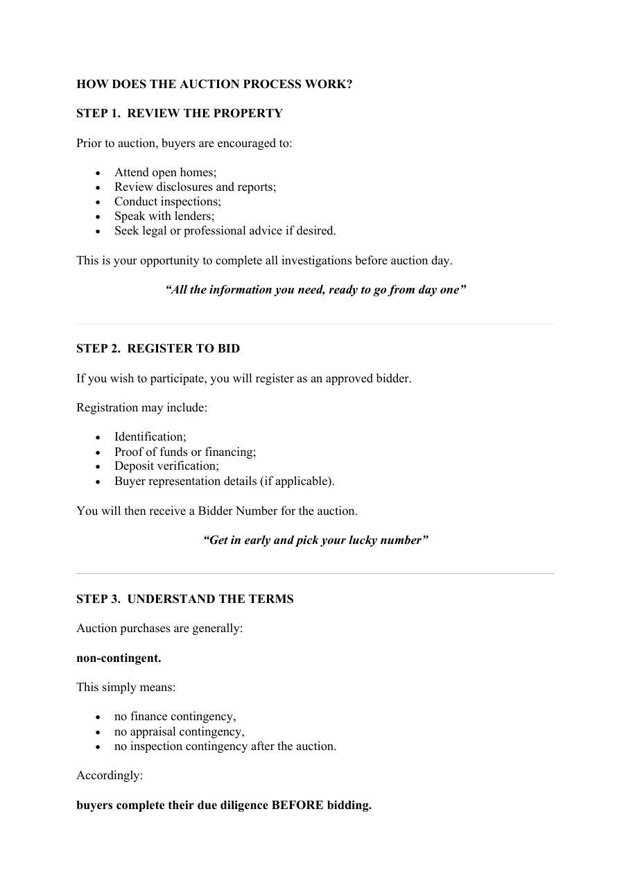 Auction Guide for Buyers & Agents — page 3