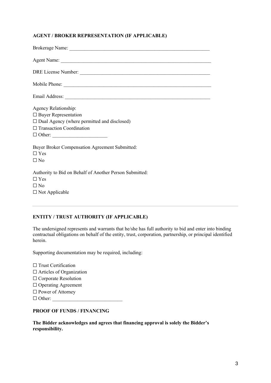 Bidder Registration Form — page 3