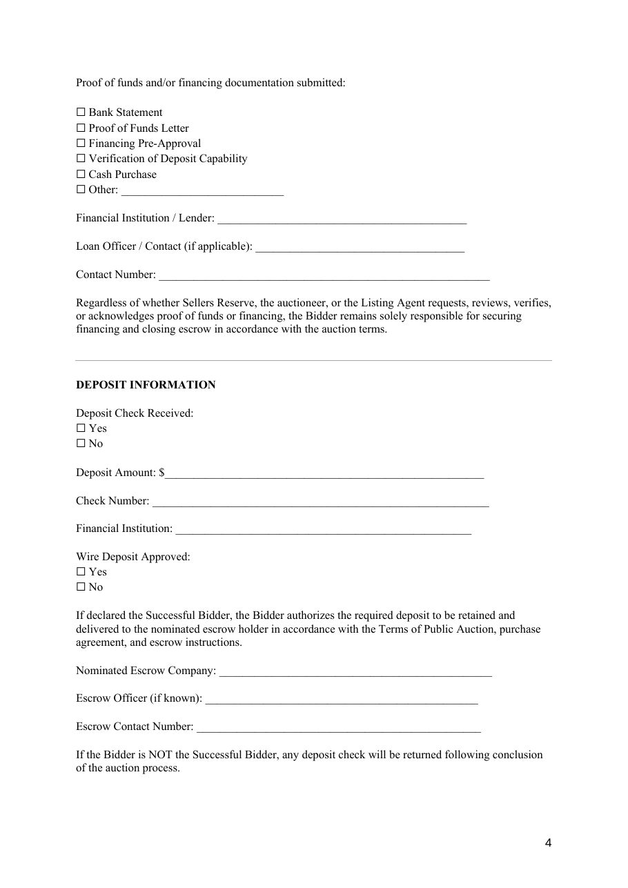 Bidder Registration Form — page 4