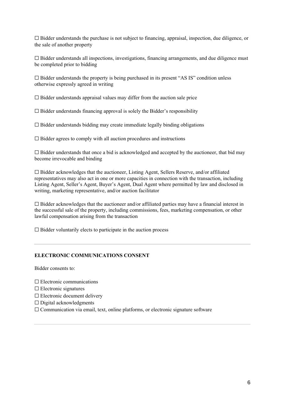 Bidder Registration Form — page 6
