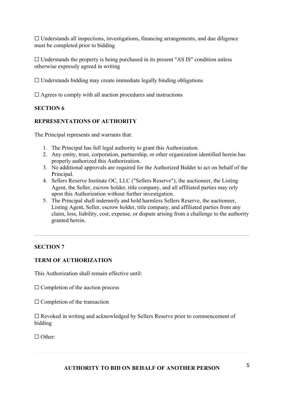 Bid by Representative — page 5
