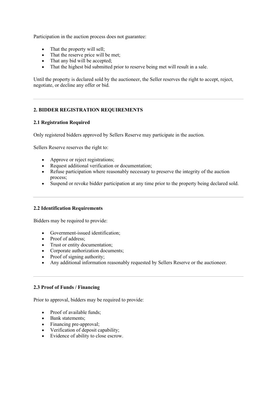 Terms of Public Auction 2026 — page 3
